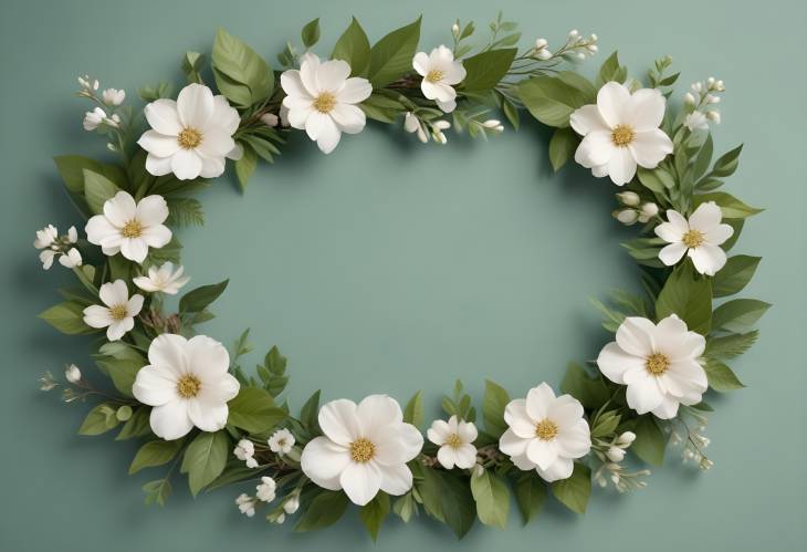 Stylish Elegant Floral Wreath with Delicate Blooms and Verdant Greenery for a Stunning Decorative