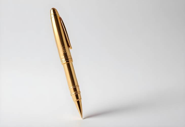 Stylish Golden Pen Isolated on White Premium and Elegant Writing Tool for Professionals