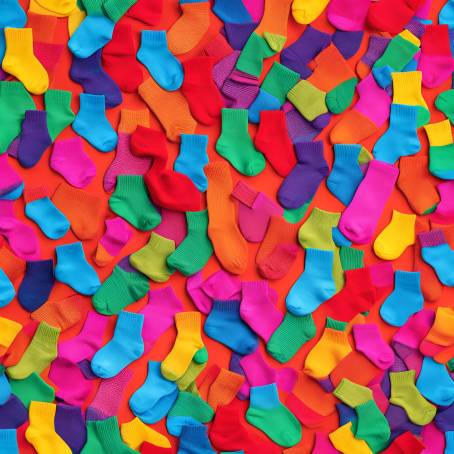 Stylish Rainbow Colored Socks Standing Out on a White Background