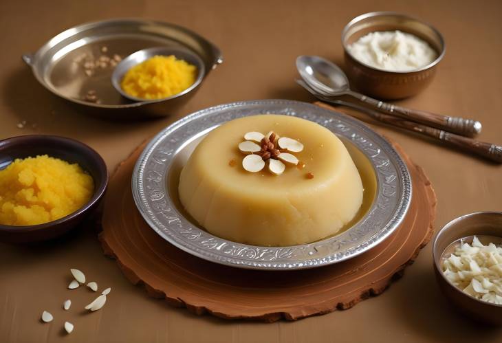 Suji Ka Halwa Classic Semolina Pudding with Ghee, Sugar, and Cardamom for a Flavorful Indian Dessert