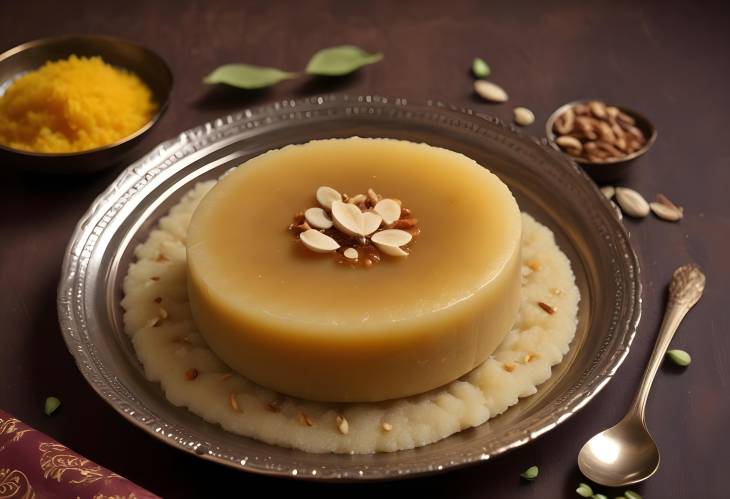 Suji Ka Halwa Delicious Semolina Pudding Cooked with Ghee, Sugar, and Cardamom for a Sweet Treat