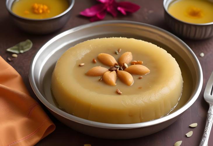 Suji Ka Halwa Flavorful Semolina Pudding Cooked with Ghee, Sugar, Cardamom, Ideal for Celebration