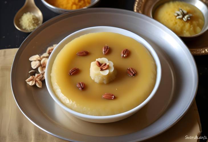 Suji Ka Halwa Rich Semolina Pudding with Ghee, Sugar, and Cardamom, a Timeless Indian Sweet Delight