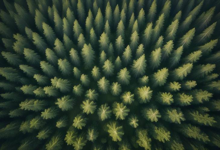 Summer Green Forest in Finland Captured from Aerial Drone View