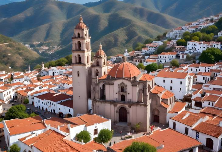 Sunny Day at Taxcos Colonial Cathedral Magical Mexican Town Experience