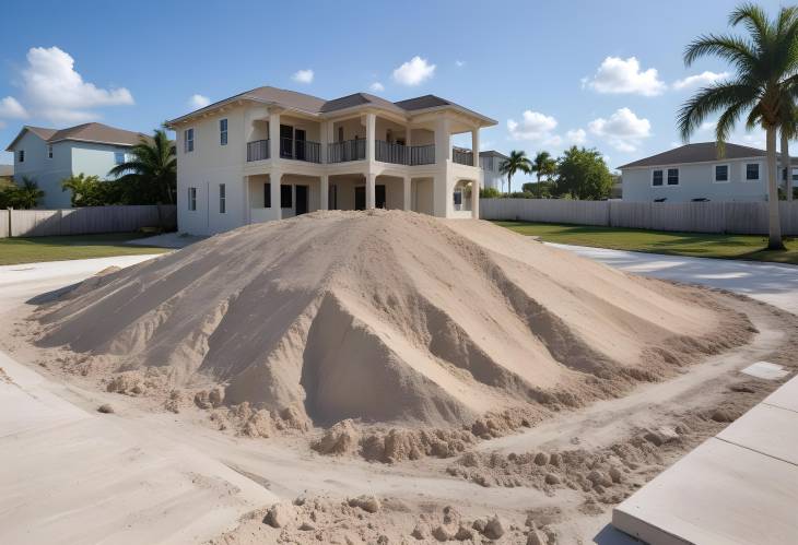 Sunny Florida Morning Construction of a SingleFamily Homes Foundation and Shell