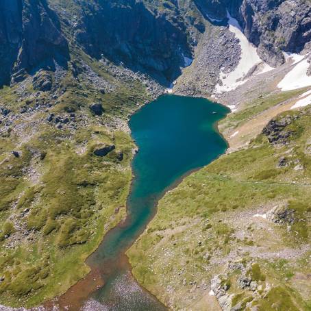 Sunrise Aerial Photography of Seven Rila Lakes in Bulgaria Alps