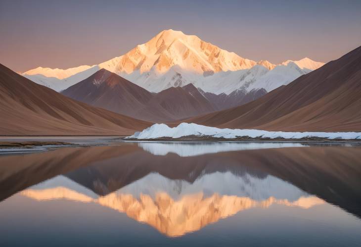 Sunset Splendor Pik Lenin and the Reflections of SnowCapped Peaks