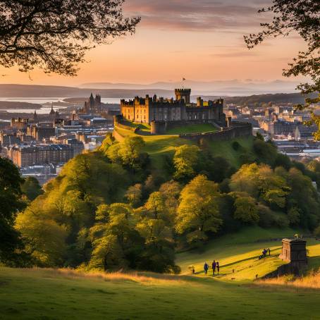 Sunset View of the Castle from Calton Hill, Edinburgh