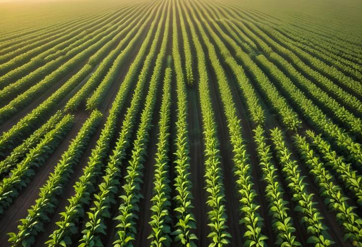 Sustainable soy agriculture at sunrise a glimpse of ecoconscious farming