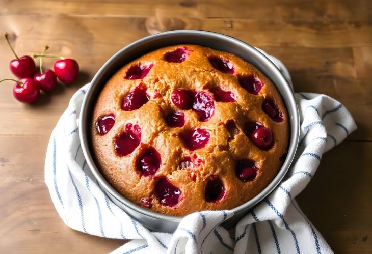 Sweet Creation Cherry Sponge Cake Post Baking