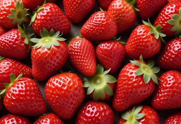 Sweet, ripe strawberries in closeup with detailed texture, perfect for foodrelated imagery