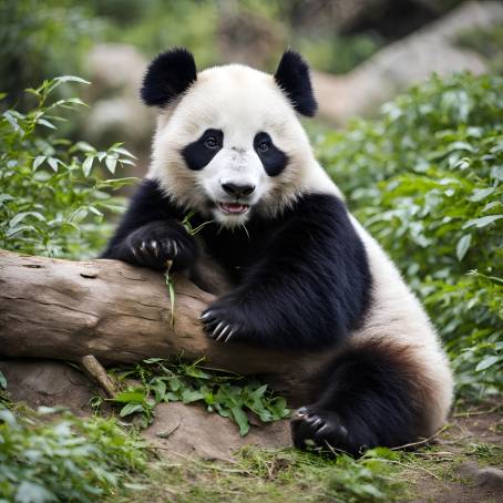 Sweet Young Chinese Panda in Sichuan A Cutie in Its Natural Habitat