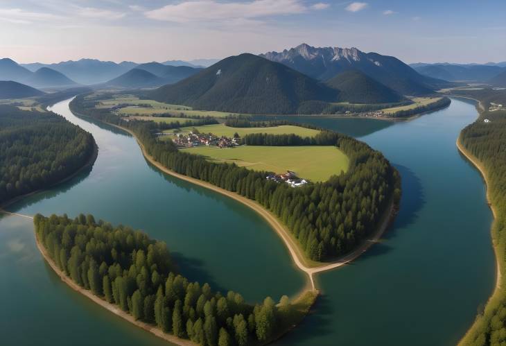 Sylvenste in speicher Lake from Above Stunning Drone Views of Bavarias River and Lake