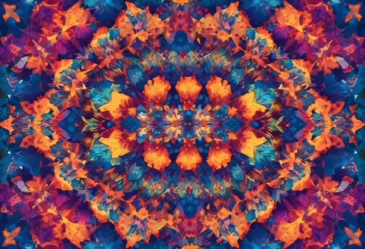 Symmetrical Kaleidoscope of Vibrant Colors