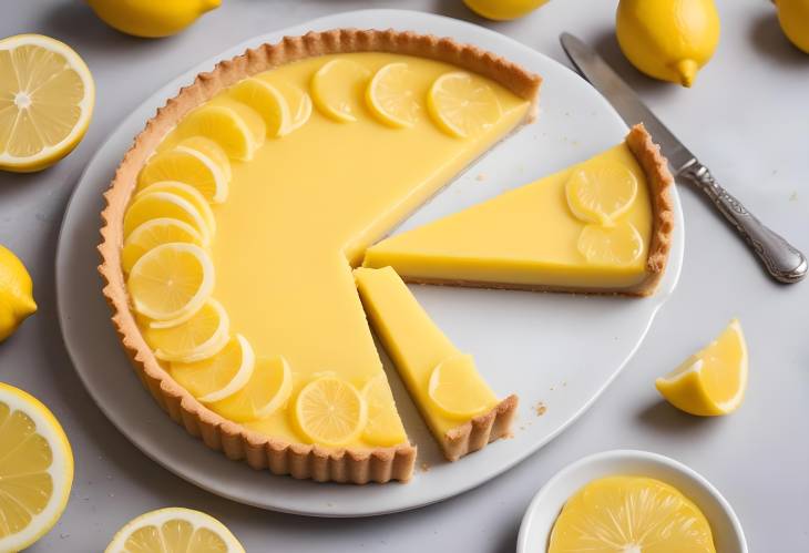 Tangy Lemon Tart with Refreshing Slices