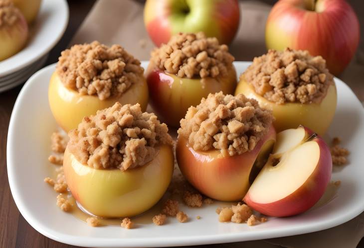 Tasty Apple Crumble Buttery Crumb Topping Over Baked Apples