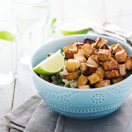 Tasty Sesame Tofu Stir Fry with Green Vegetables