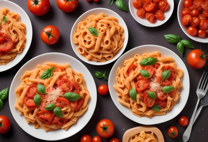 Tasty Wide Ribbon Pasta in Tomato Sauce with Italian Herbs