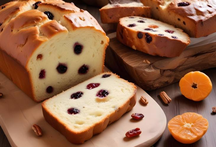 Tender Lardy Cake Sweet Bread with Lard and Dried Fruits