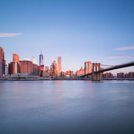 The Iconic Brooklyn Bridge at Dawns First Light