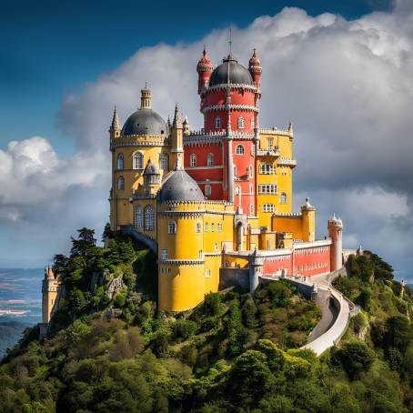 The Majestic National Palace of Pena Near Sintra, Portugal