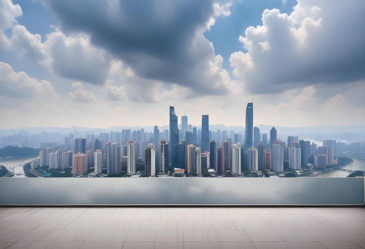 The Skyline of Chongqing A Majestic Cityscape Viewed from an Empty Floor