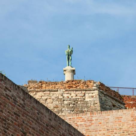 The Victor Monument at Kalemegdan Fortress Sunset Over Belgrade