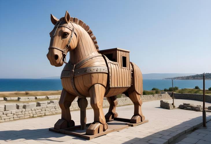 The Wooden Trojan Horse Historical Film Landmark in Canakkale, Turkey