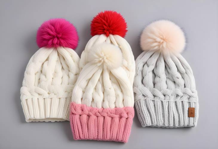 Thick Chunky Cable Knit Beanie Hat for Women, Winter Warm Oversize with Acrylic Yarn Pompom and Col