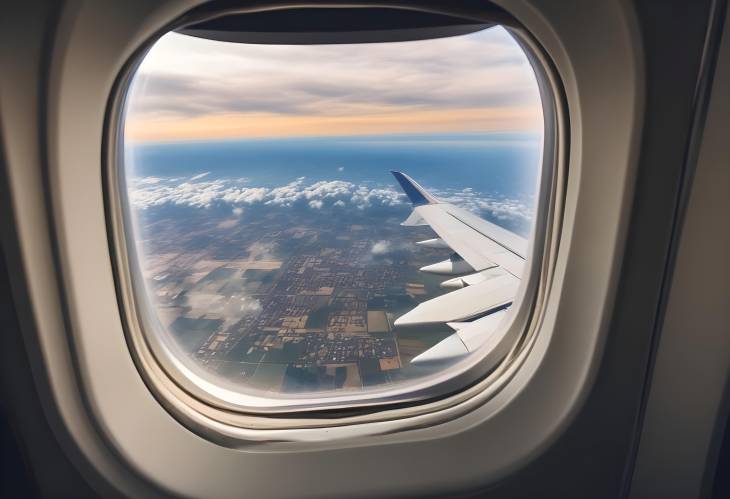 Through the Airplane Window Stunning Views of Clouds, Horizon, and the World Below