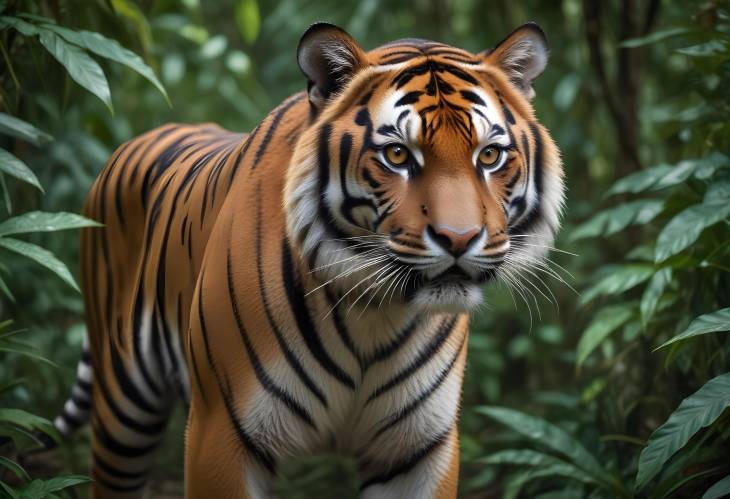 Tigers Intense Gaze with Orange and Black Stripes