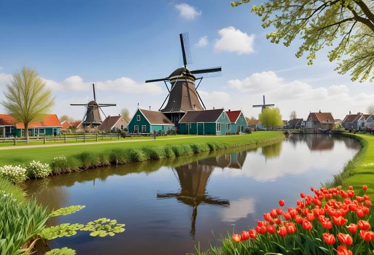 Timeless Zaanse Schans Windmills and Canals in Dutch Springtime