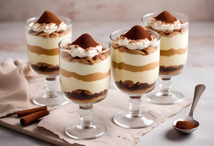 Tiramisu Dessert with Coffee Soaked Ladyfingers and Decadent Mascarpone Layers