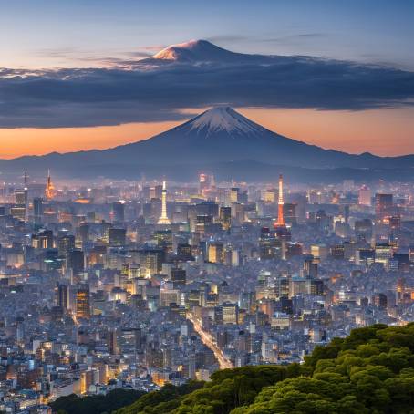 Tokyo Skyline and Mount Fuji A Breathtaking Japanese Scene