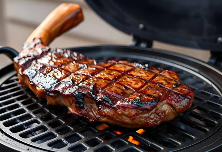 Tomahawk Steak Grilled on Cast Iron A Barbecue Feast of Flavor and Sizzle