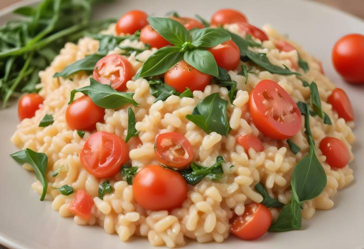 Tomato and Arugula Risotto A Creamy Italian Dish with Fresh Ingredients