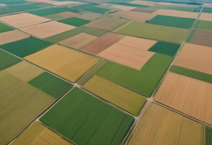 Top Down Aerial View of Farmland and Agricultural Landscape