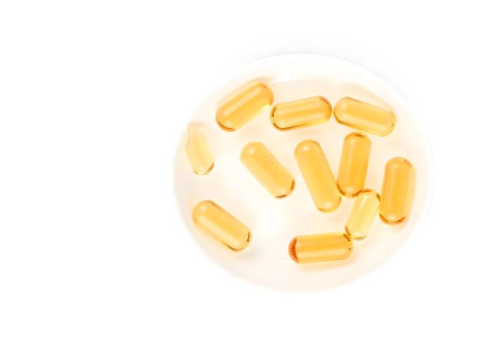 Top View of Nutritional Fish Oil Capsules