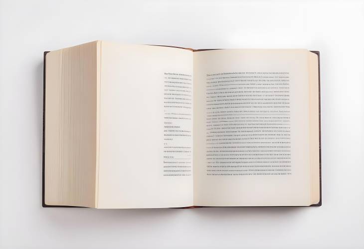 Top View of Open Book on Clean White Background, Perfect for Educational and Reading Purposes