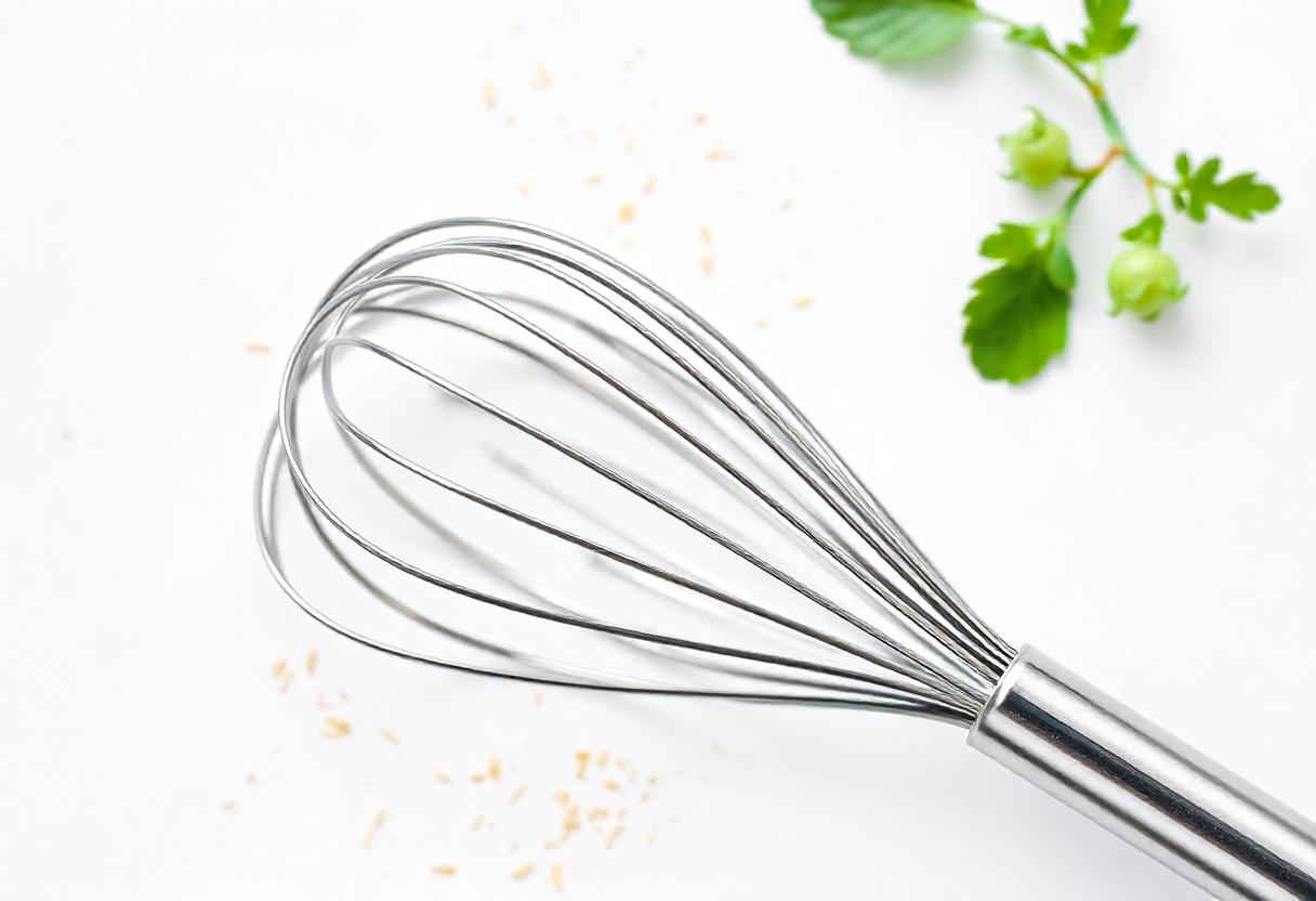 Top View of Silver Whisk for Cooking