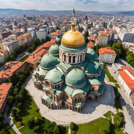 TopDown View of Alexander Nevski Cathedral in Sofia