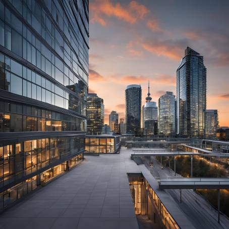 Toronto Modern High Rise A Stunning View of Skyscrapers and Urban Architecture