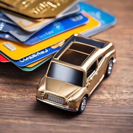 Toy Car and Credit Cards on Business Desk for Financial Management