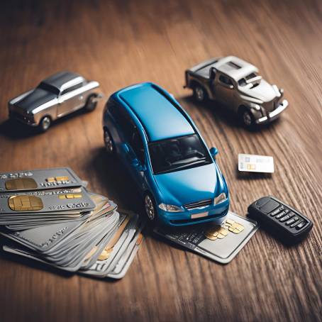 Toy Car and Credit Cards on Table for Business Finance