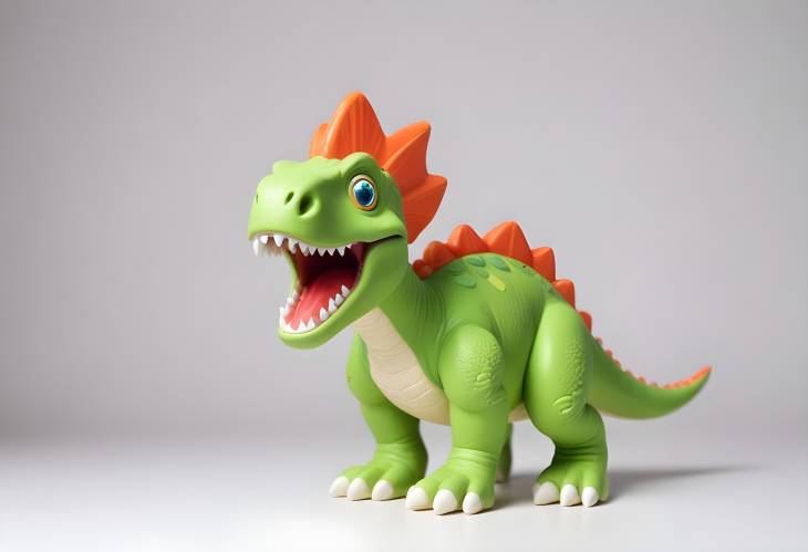 Toy Dinosaur on White Background Ideal for Copy Space and Design Use