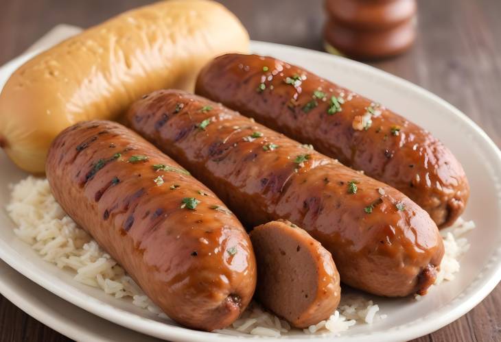 Traditional Cajun Boudin Sausage with Pork, Rice, and Seasoned Spices