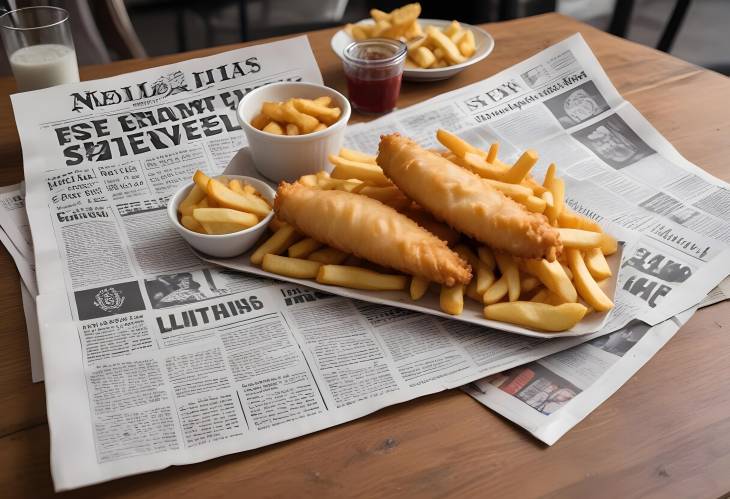 Traditional Fish  Chips Wrapped in Newspaper  Crispy, Golden, and Delicious