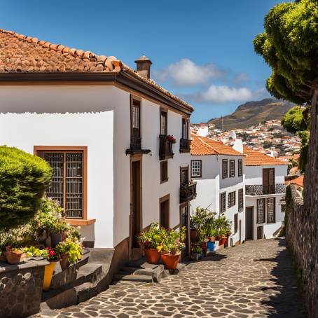 Traditional Madeira Homes Sunlit Portuguese Architecture and Scenic Views