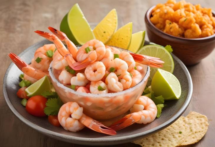 Traditional Mexican Seafood Shrimp Cocktail with Fresh Ingredients